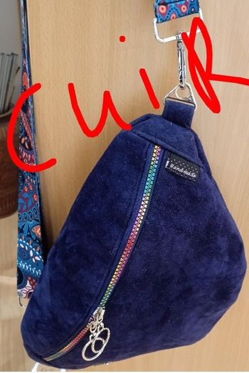 Sac 100% cuir Suèdé , Bleu Marine 