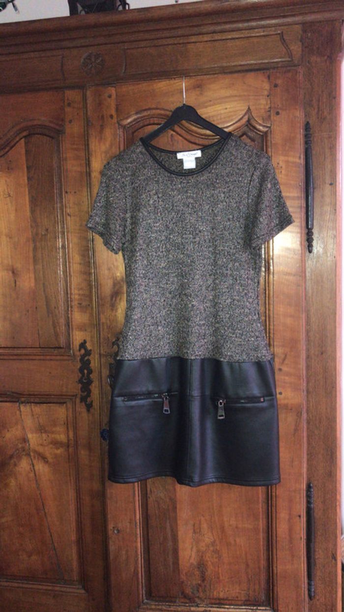 Jus d orange robe chic marron relief brillant et noir