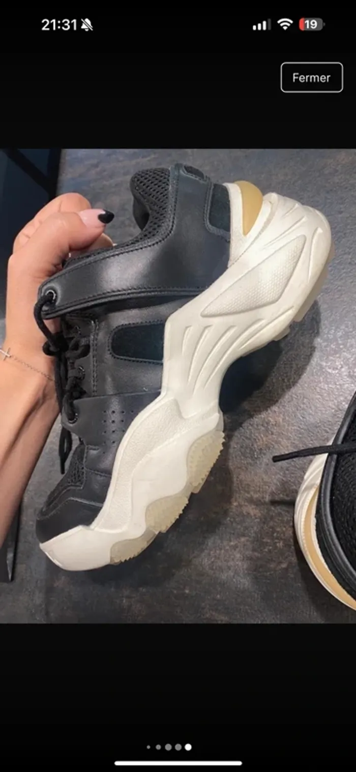 Basket sneakers slick noir the kooples