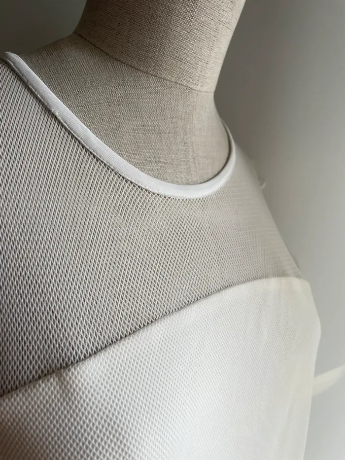 Robe crème JAY AHR drapée plissée T.S résille & viscose - photo numéro 6