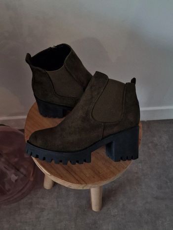 Bottines femme 41 kaki