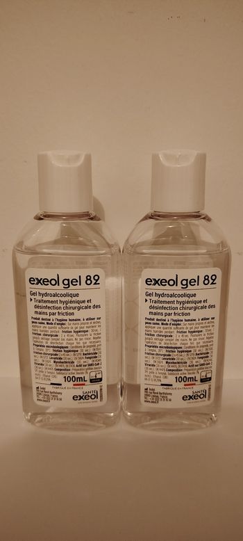 Lot de 2 gel hydroalcoolique 82 Exeol 100 ml