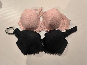 2 soutien gorge rose+noir 100C