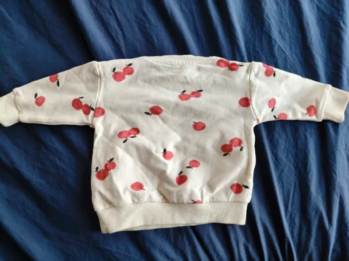 Pull chaud fille Zeeman beige pommes 68 cm - photo numéro 3