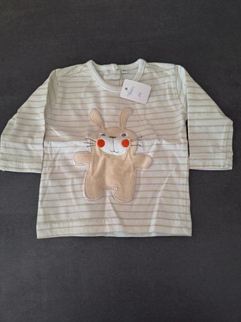 Sous pull lapin beige 3 mois