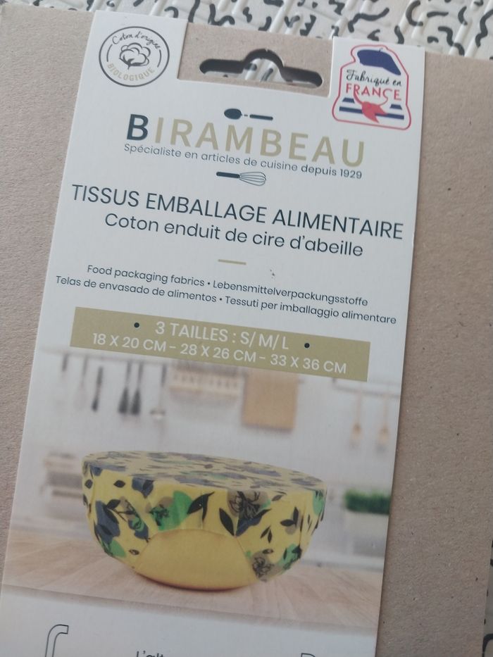 Tissus emballage alimentaire réutilisable Birambeau (neuf) lot de 2 - photo numéro 4
