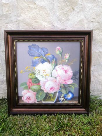 Tableau peinture fleurs contemporain