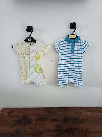 Lot 2 combishorts grain de blé 6 mois