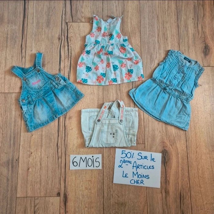 Lot de 4 robes courtes été 6 mois dont 1 gratuite