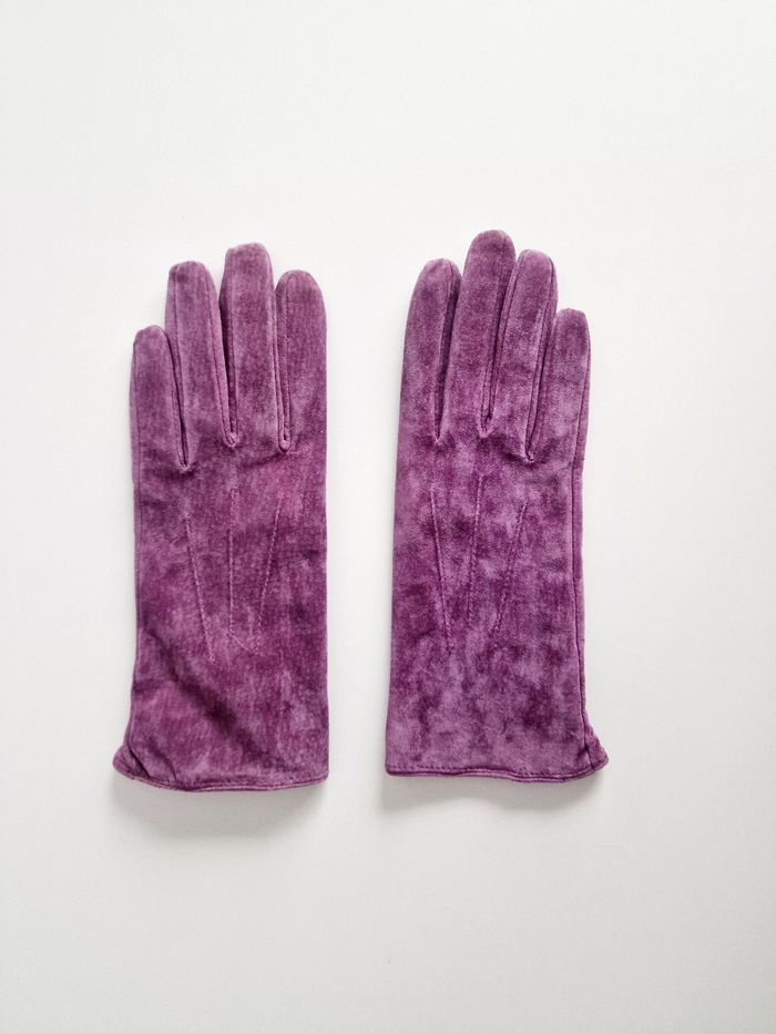 H&M - Gants en cuir velours - Mauve - Small - Neufs !