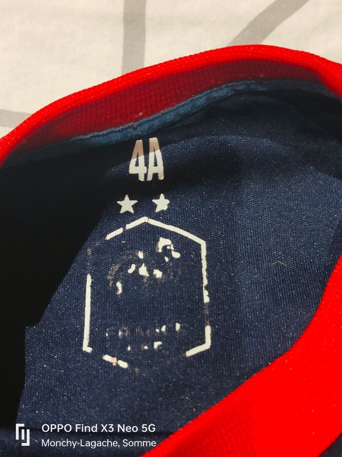 T-shirt 4ans FFF France 2 étoiles 1€ -50% dès 2 achetés - photo numéro 3