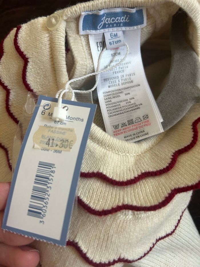 Robe en laine et cachemire - Jacadi - T.6mois - Neuve avec étiquette - photo numéro 4