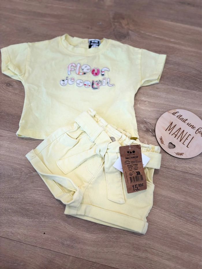 Ensemble short neuf + tee shirt porter