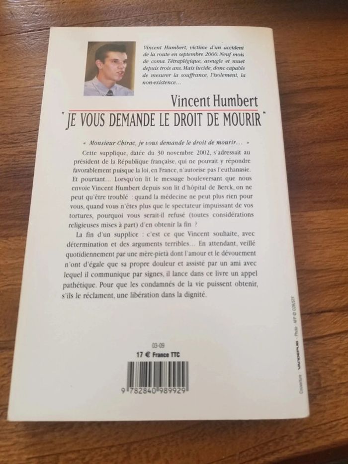 Vincent Humbert "je vous demande le droit de mourir" - photo numéro 2