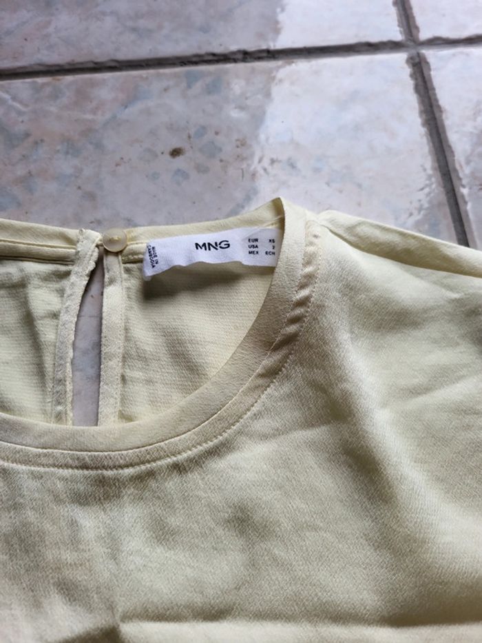 t shirt mango jaune pâle satiné - photo numéro 2