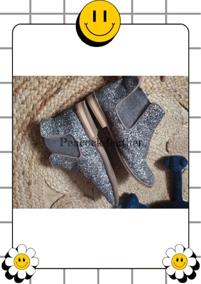 Bottines paillettes argentées Zara 36 - photo numéro 6