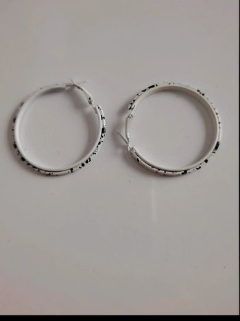 Boucles d'oreilles créole noir et blanc