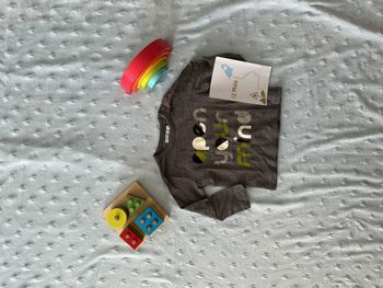 teeshirt manches longues gris inscription devant 12 mois bout'chou