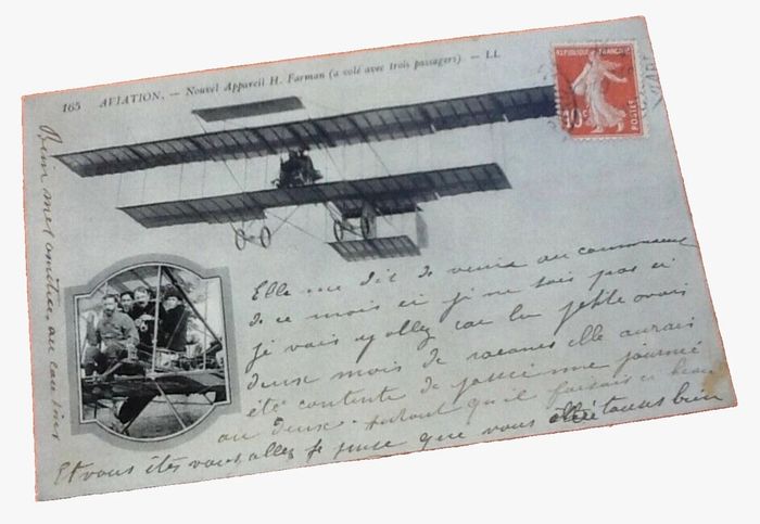 Carte postale ancienne Aviation Nouvel appareil Henri Farman