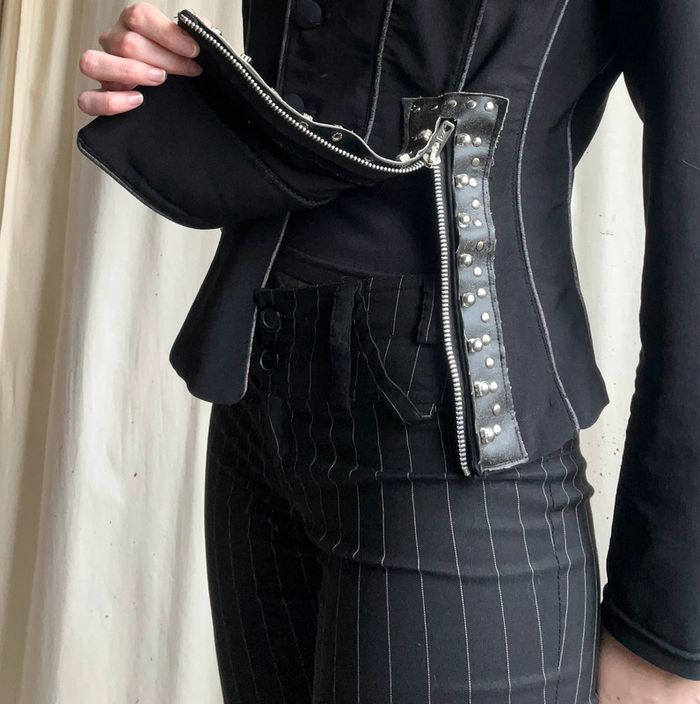 Blazer zippé Goth Avant Garde vintage made in France 🇫🇷 90s - Taille M - photo numéro 2
