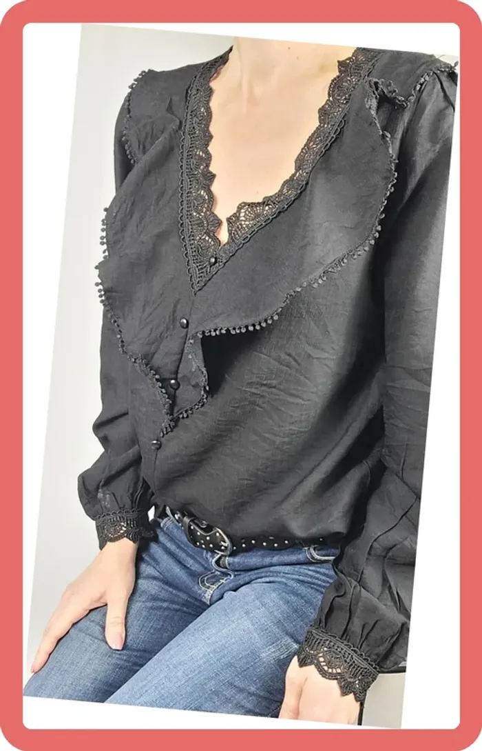 Chemise à volants, Taille 36/40, Neuve avec étiquette