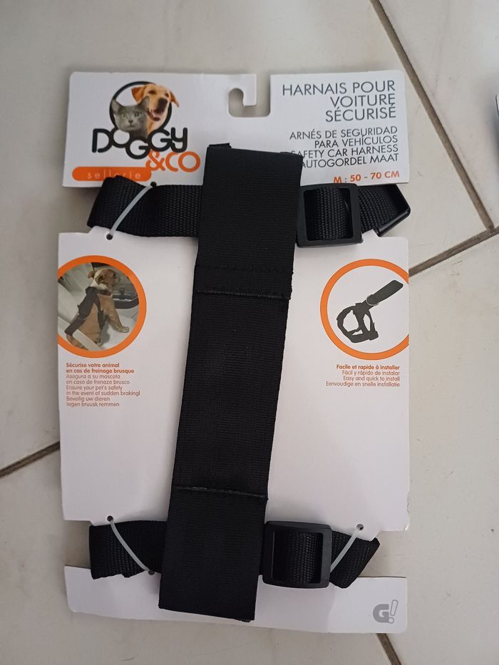 Harnais ceinture sécurité chien taille m