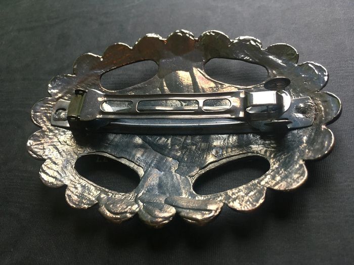 Barrette à cheveux style ethnique métal émaillé - photo numéro 2