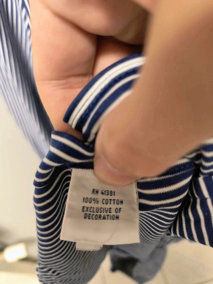 Chemise Ralph Lauren rayée bleu marine – Taille S - photo numéro 5