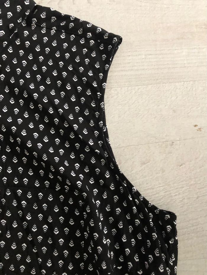 AN129- Blouse noire motifs blancs T 48 (46) NEUVE - photo numéro 8