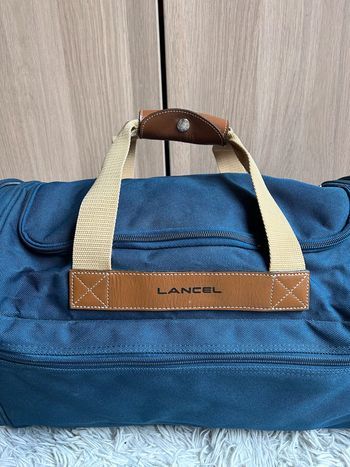 NEUF magnifique sac LANCEL toile et cuir, bleu marine
