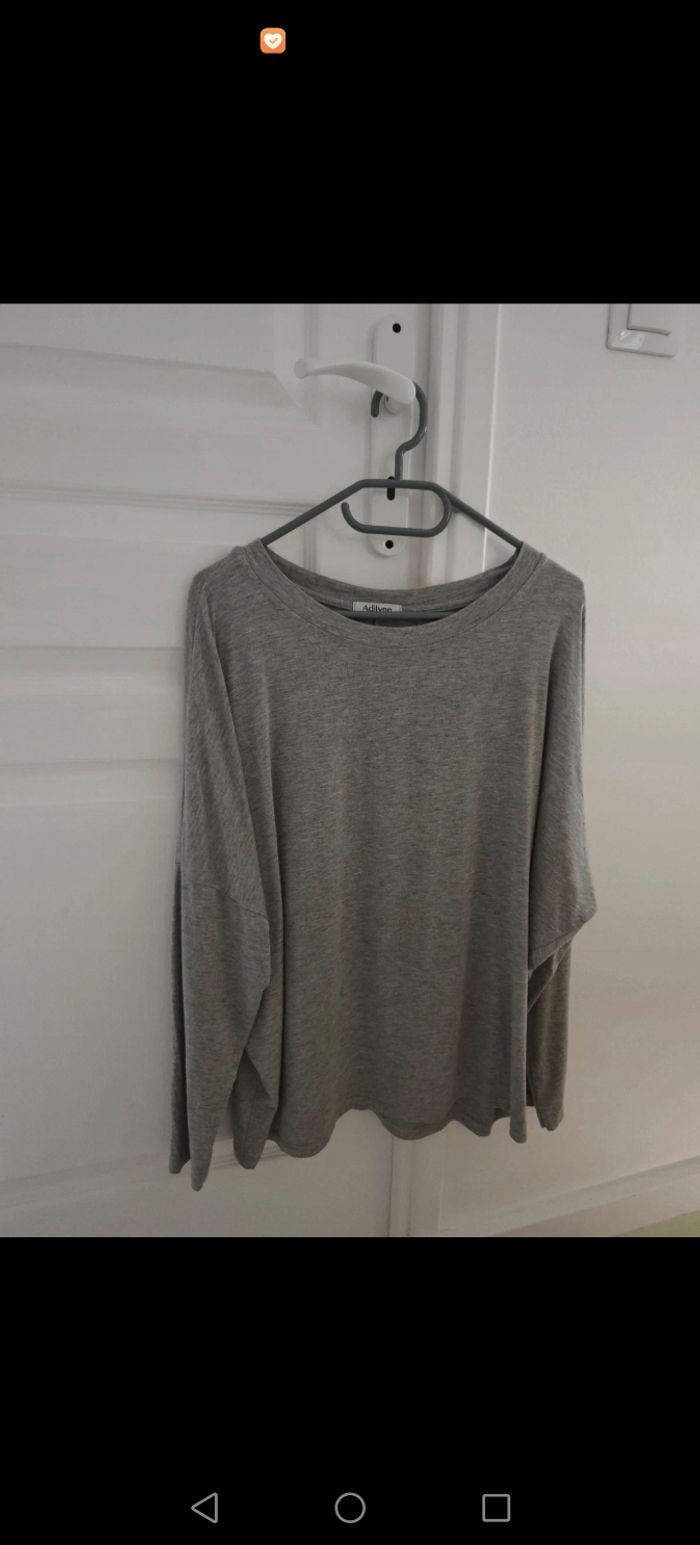 Tee shirt oversize gris chiné