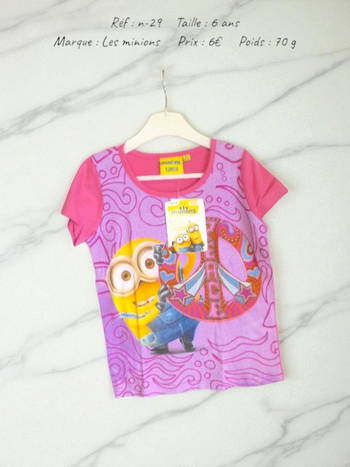 T-shirt 6 ans Les minions - neuf (n-29-mag)