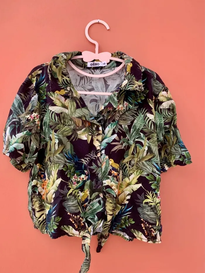 Lot 2 chemises tropicales fille – GÉMO – 10 ans 🌿🌺 - photo numéro 3