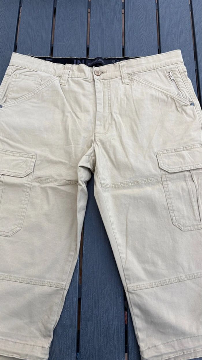 Short en jean Indicode beige taille XL homme - photo numéro 2