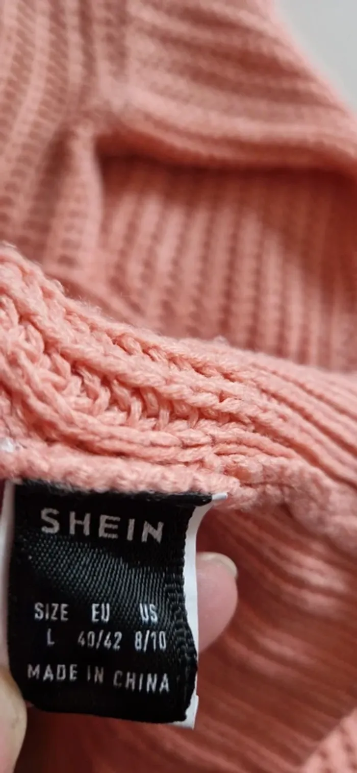 Pull beige/vieux rose/saumon - photo numéro 4