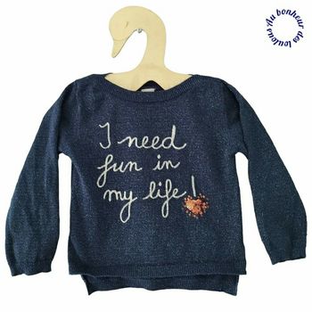 2 ans Pull tape a l oeil ( 86 cm)