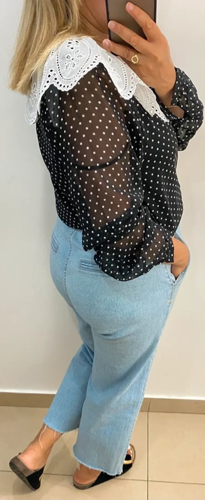 Blouse Claudie Pierlot Avec Col Claudine Taille 36-38 - photo numéro 7