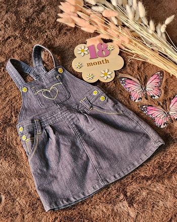 Robe en jeans été gris et vert 18 mois