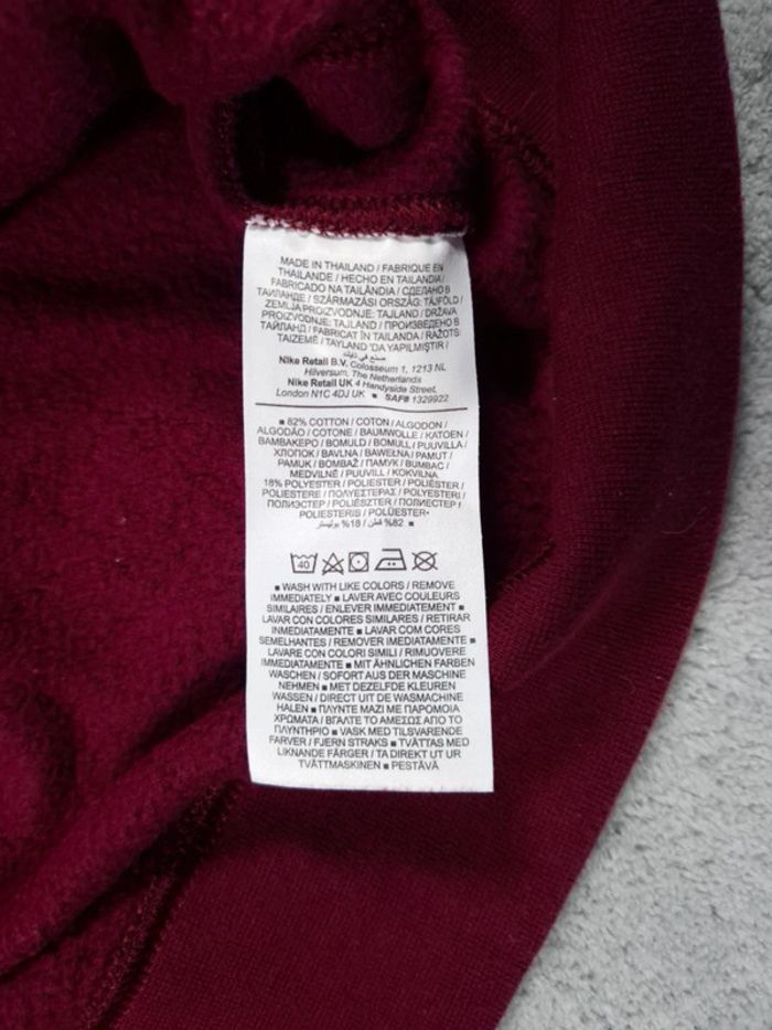 Sweat Nike Club Fleece Crewneck Pull col rond - Bordeaux logo brodé - Taille L Hommes - photo numéro 8