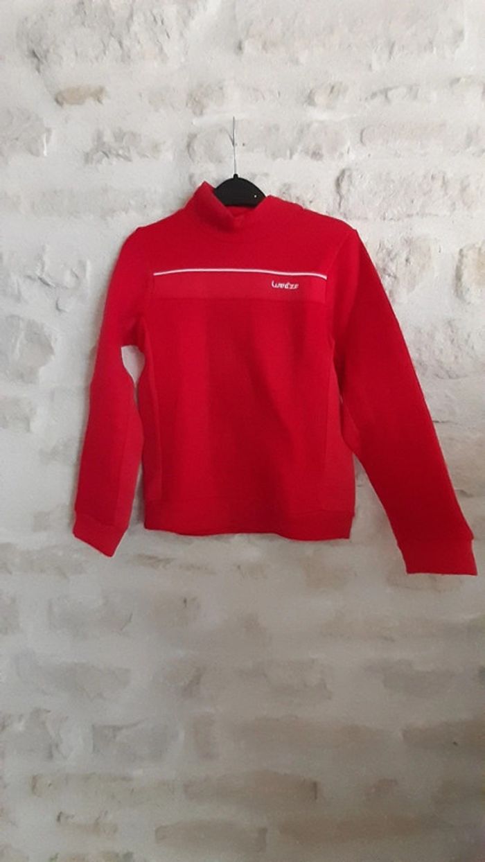 Pull de ski rouge 10ans mixte