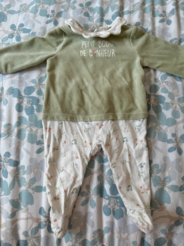 Pyjama Bébé Mixte Vert et Blanc