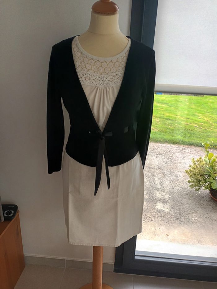 Cardigan court avec lien en satin - photo numéro 9