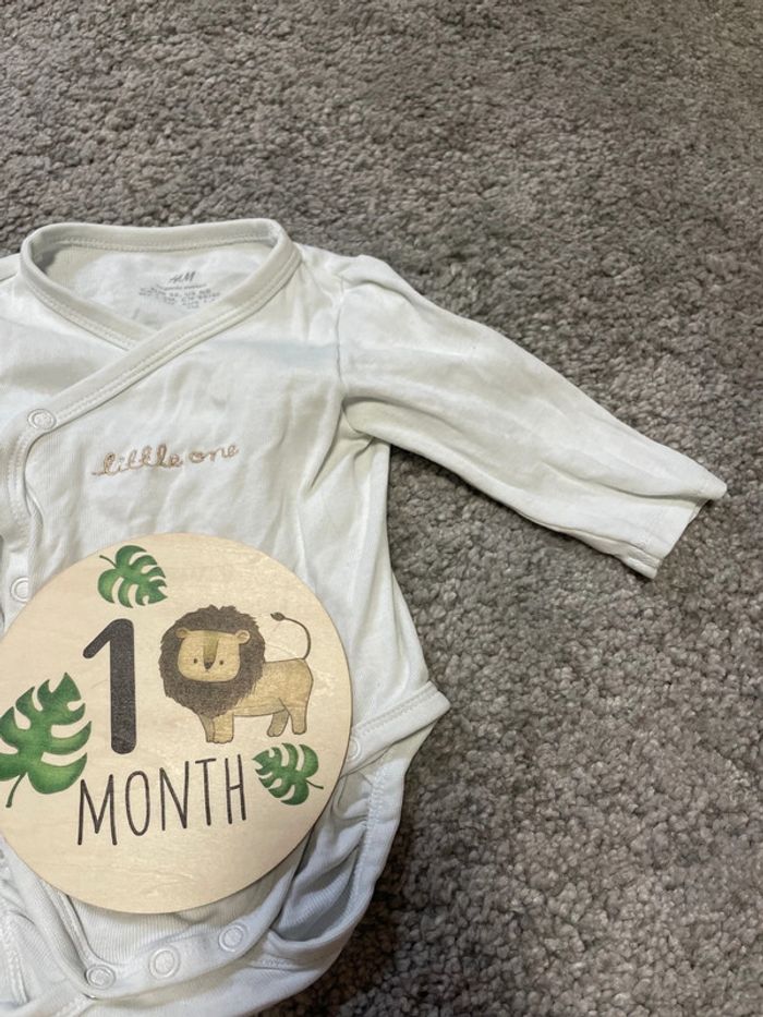 Body mixte coton H&M 1 2 mois little one - photo numéro 3