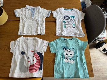 Lot de 4 t shirts bébé garçon 6 mois Obaibi très bon état 