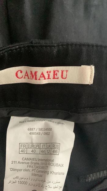 Pantalon noir camaïeu