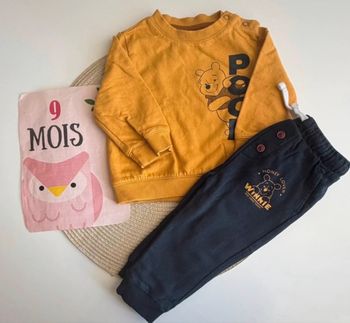 Ensemble vêtements bébé, garçon, taille neuf mois Disney 