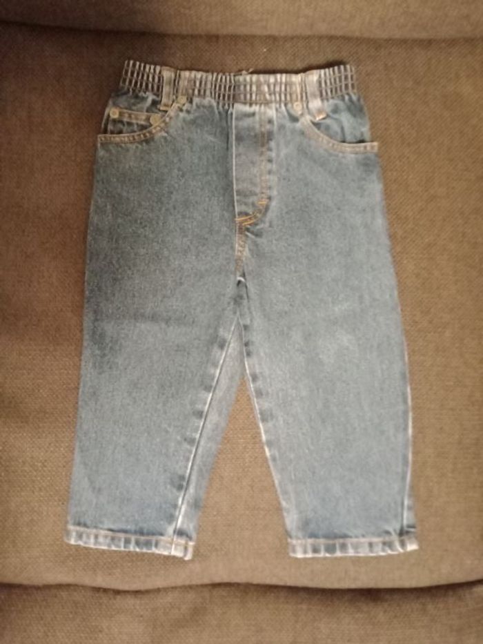 Jeans bleu ceinture élastique