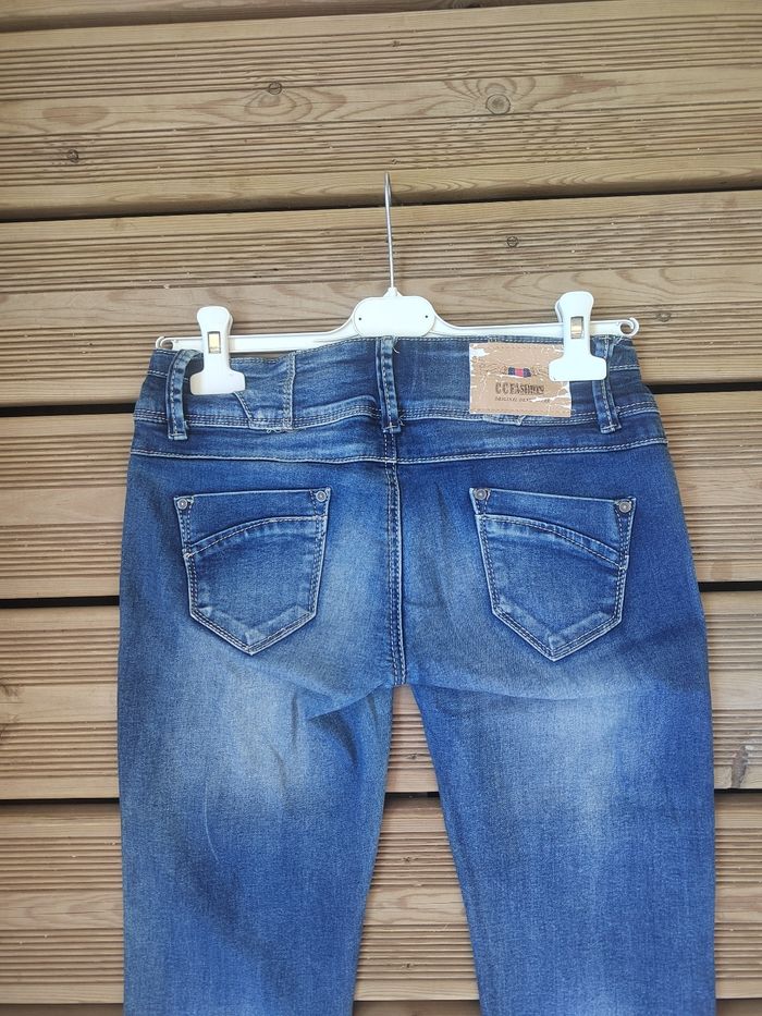 Jean Femme Taille Basse Foncé – CC Fashion – Taille S/36 – Look Y2K Tendance - photo numéro 8