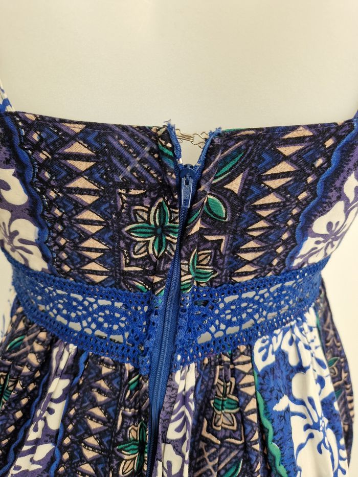 Robe bleu fleurie polynésienne - photo numéro 6