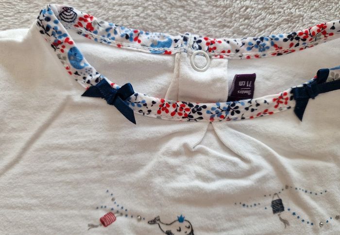 Ensemble Sergent Major T-shirt ML blanc + Salopette short velours marine 9M (BE) - photo numéro 20